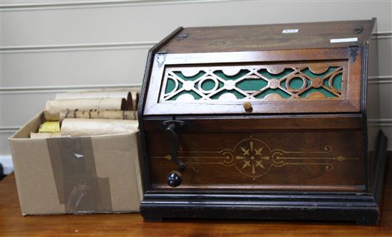 An Autophone Co. The Cabinet Roller Organ, with twenty four cylinders, W.46cm